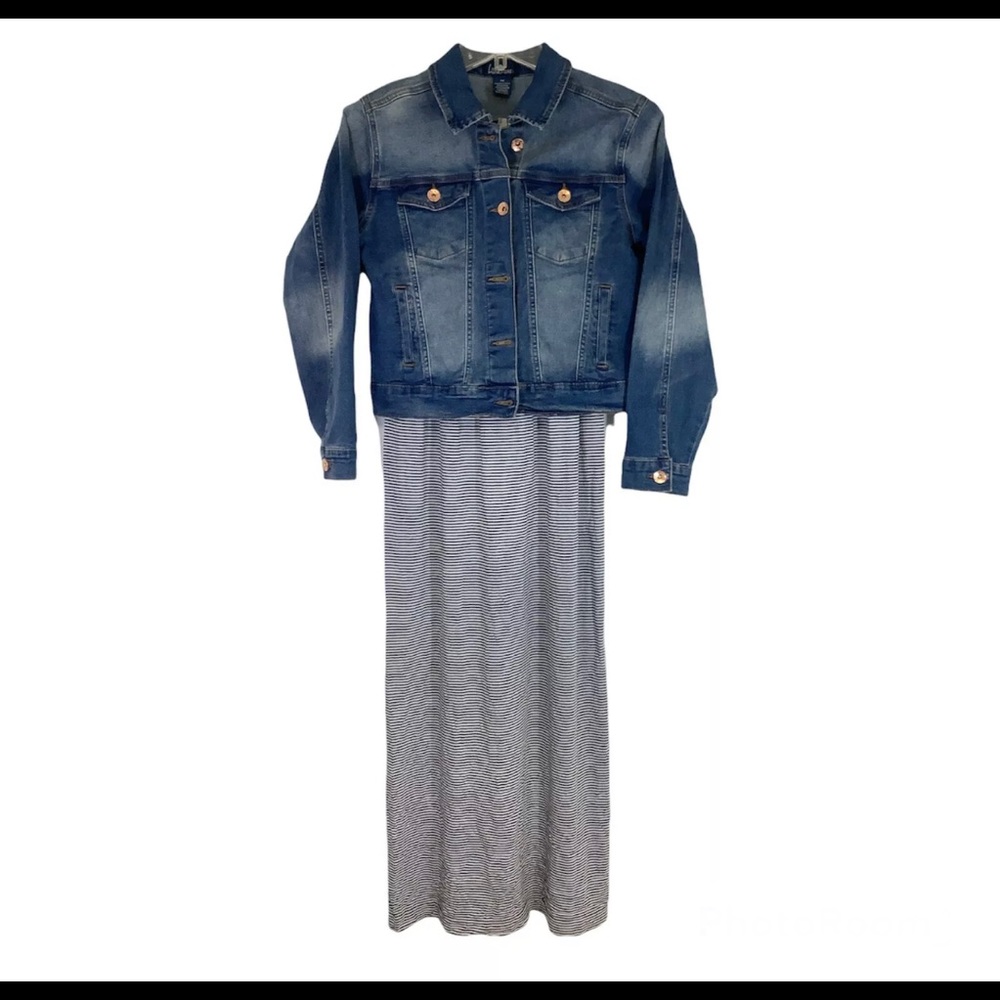 *NWT* Lark + Grey Denim Jacket + Dress 2 Piece Set Size SP